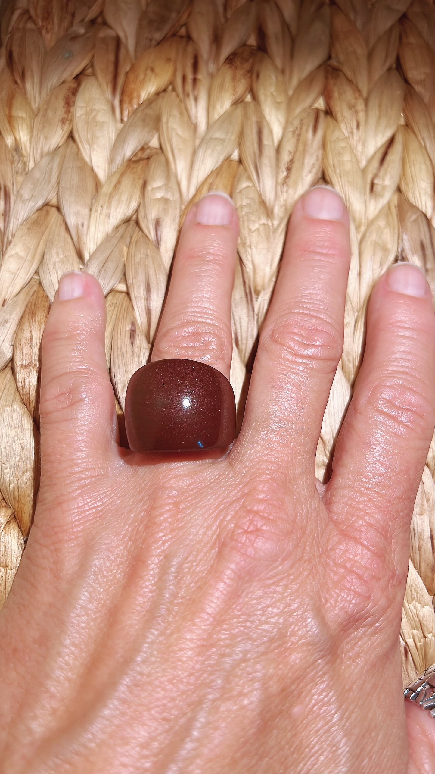 MAGNETIC COPPER DOME RING - AUBURN