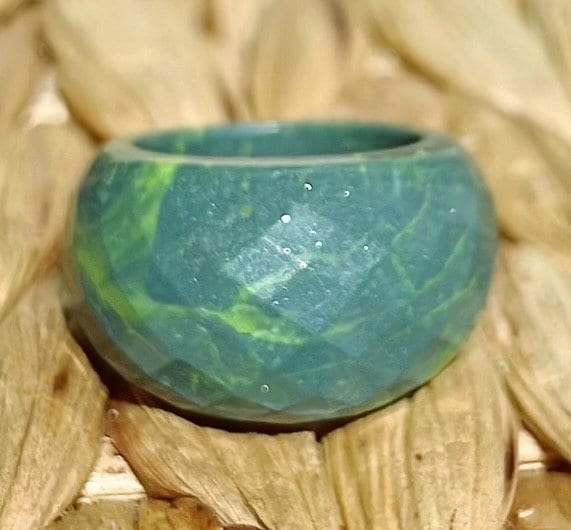 MAGNETIC COPPER BEVELED DOME RING - EARTH