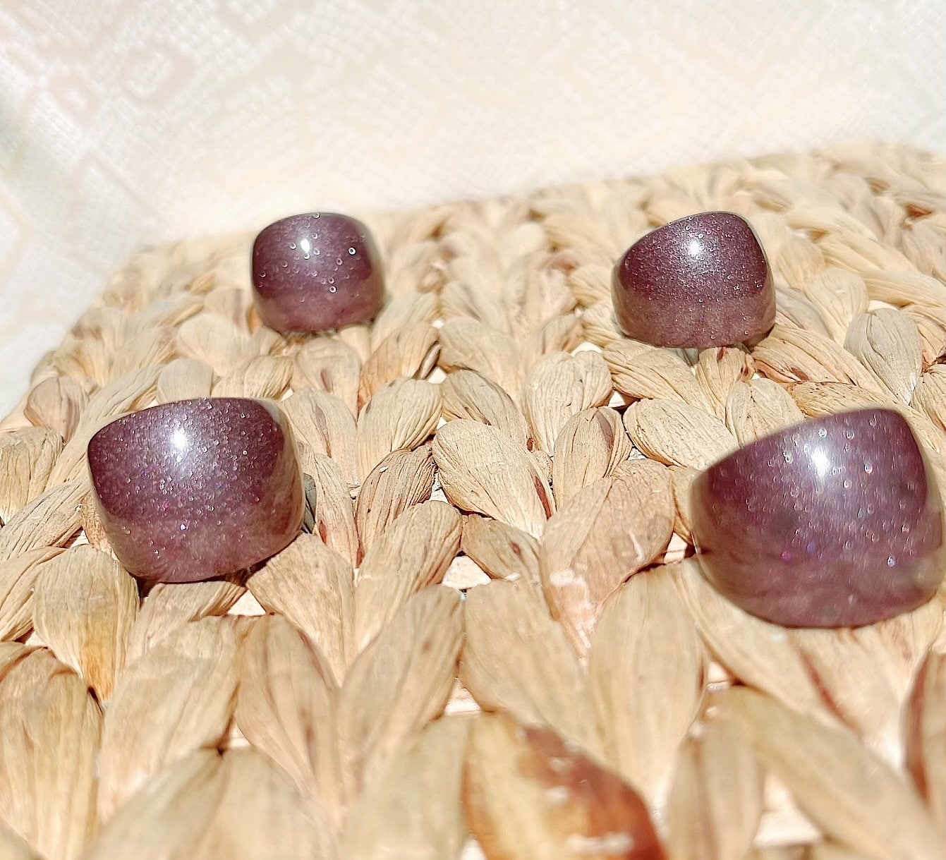 MAGNETIC COPPER DOME RING - DEEP PURPLE