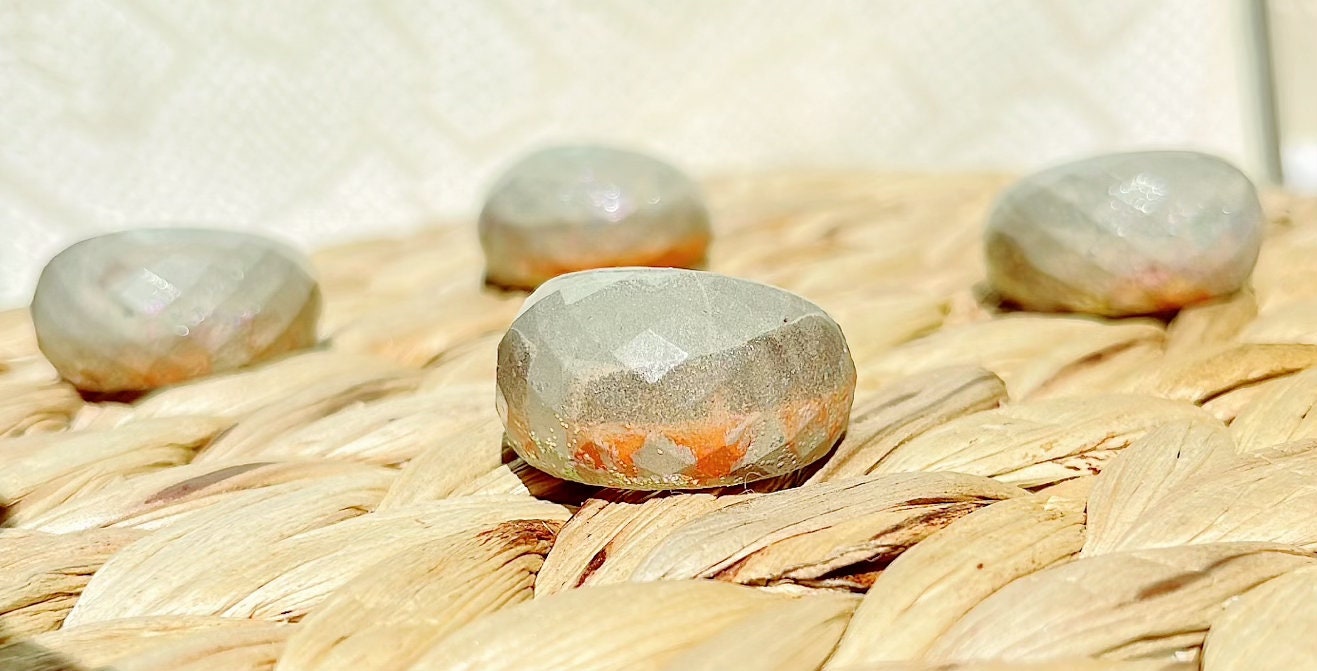 MAGNETIC COPPER BEVELED DOME RING - ORANGE SHERBERT