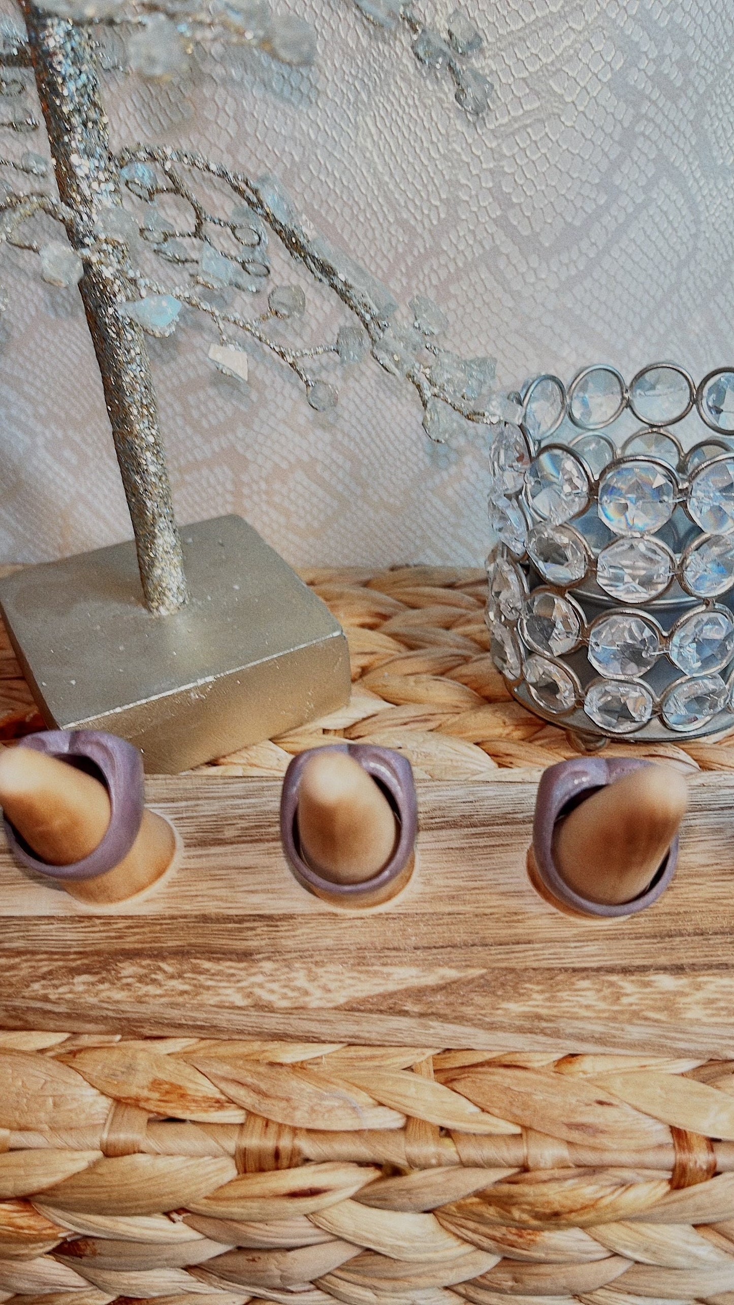 MAGNETIC COPPER HEART RING - VIOLET