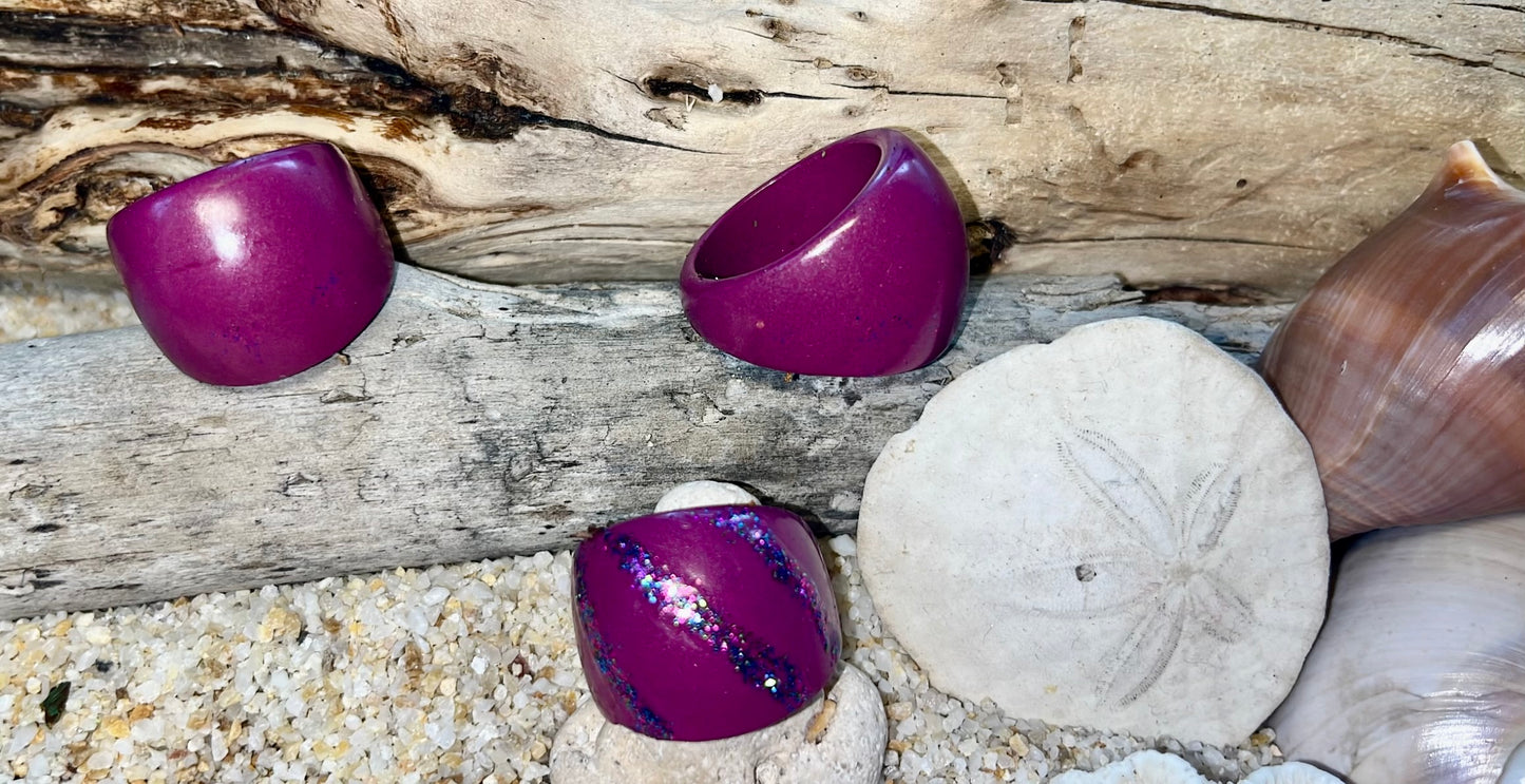 MAGNETIC COPPER DOME RING - MAGENTA