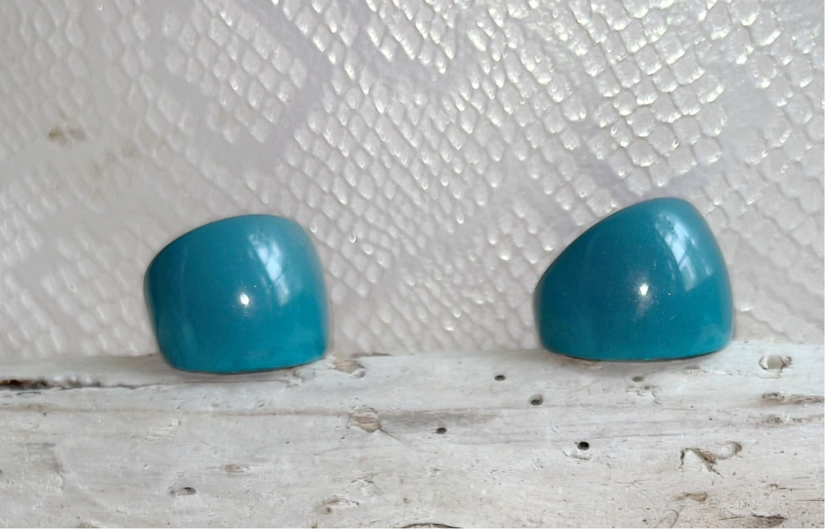 MAGNETIC COPPER DOME RING - LITE BLUE SPARKLE