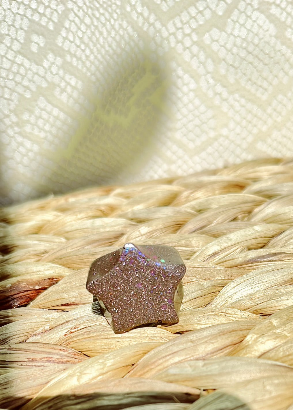 MAGNETIC COPPER STAR RING - BROWN BIG SPARKLES
