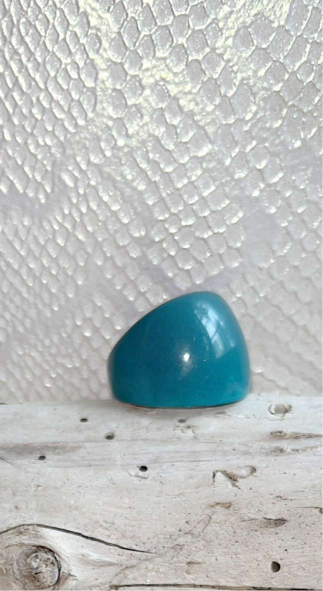 MAGNETIC COPPER DOME RING - LITE BLUE SPARKLE
