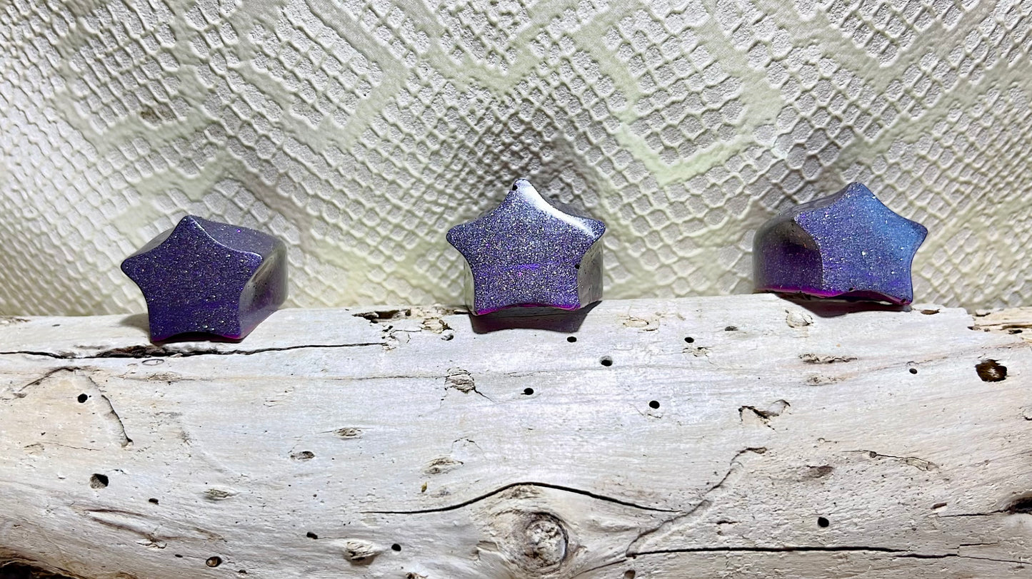 MAGNETIC COPPER STAR RING - DEEP SPARKLE PURPLE