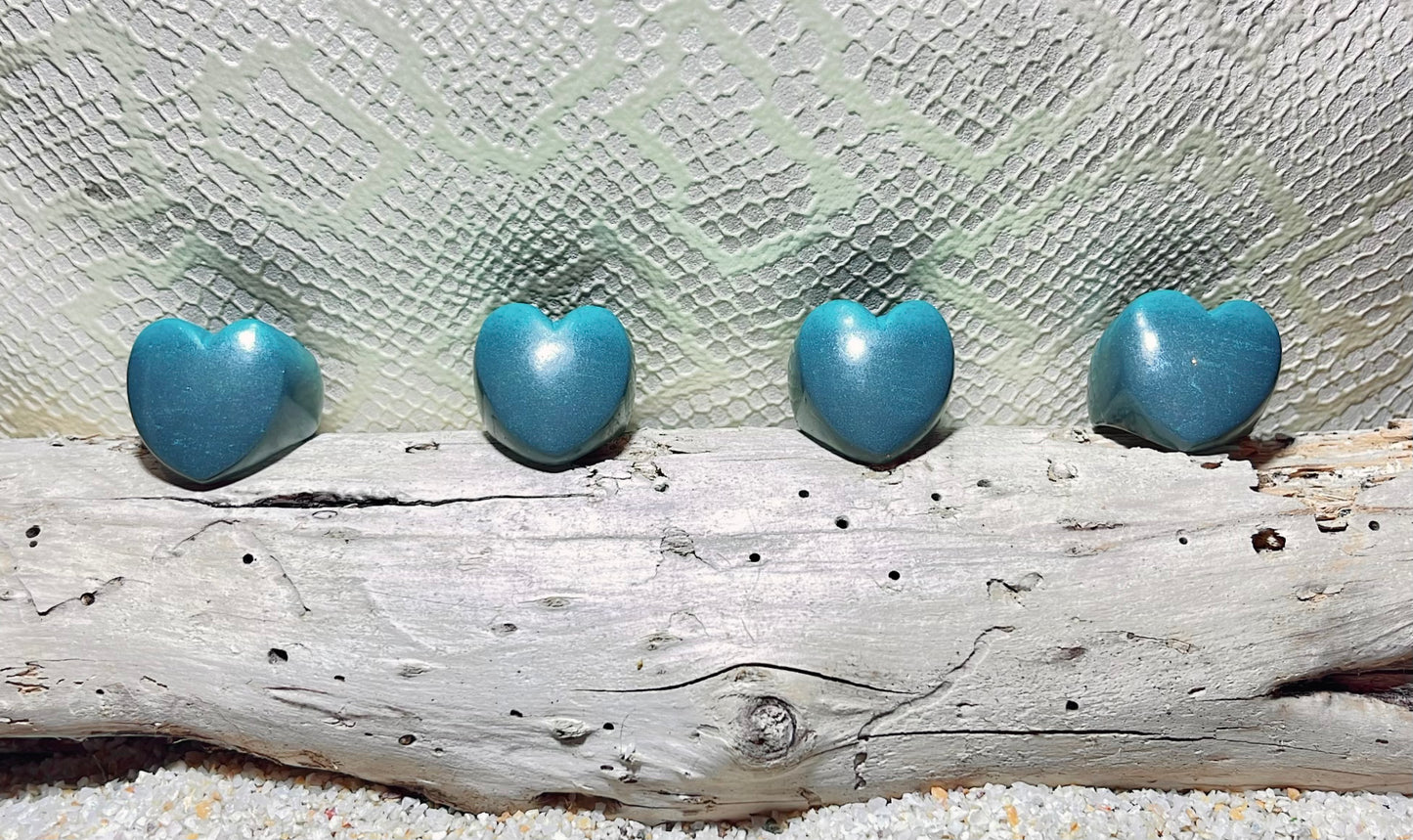 MAGNETIC COPPER HEART RING - FADED BLUE JEAN