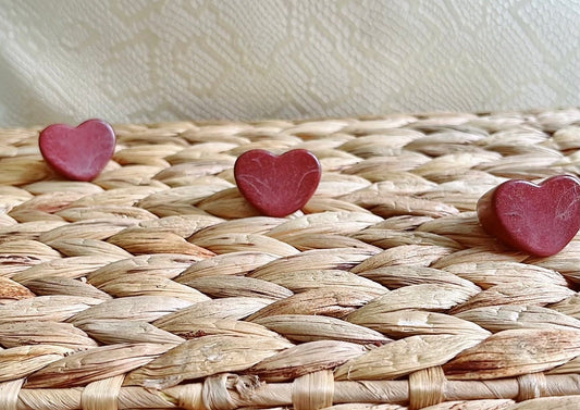 MAGNETIC COPPER HEART RING - RED WINE