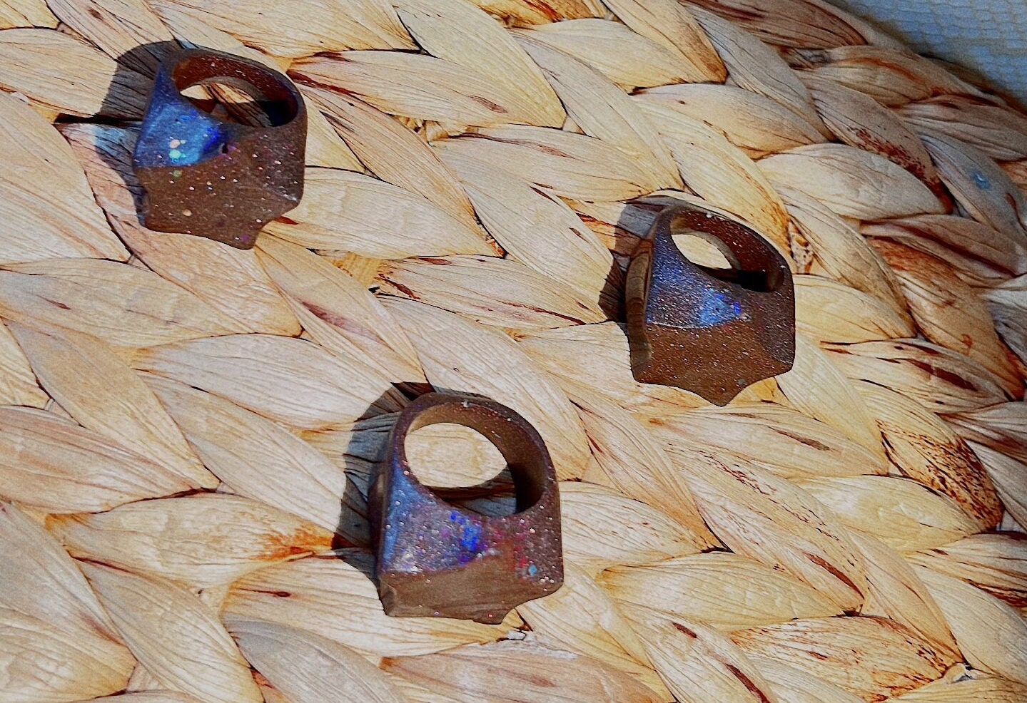 MAGNETIC COPPER STAR RING - BROWN BIG SPARKLES