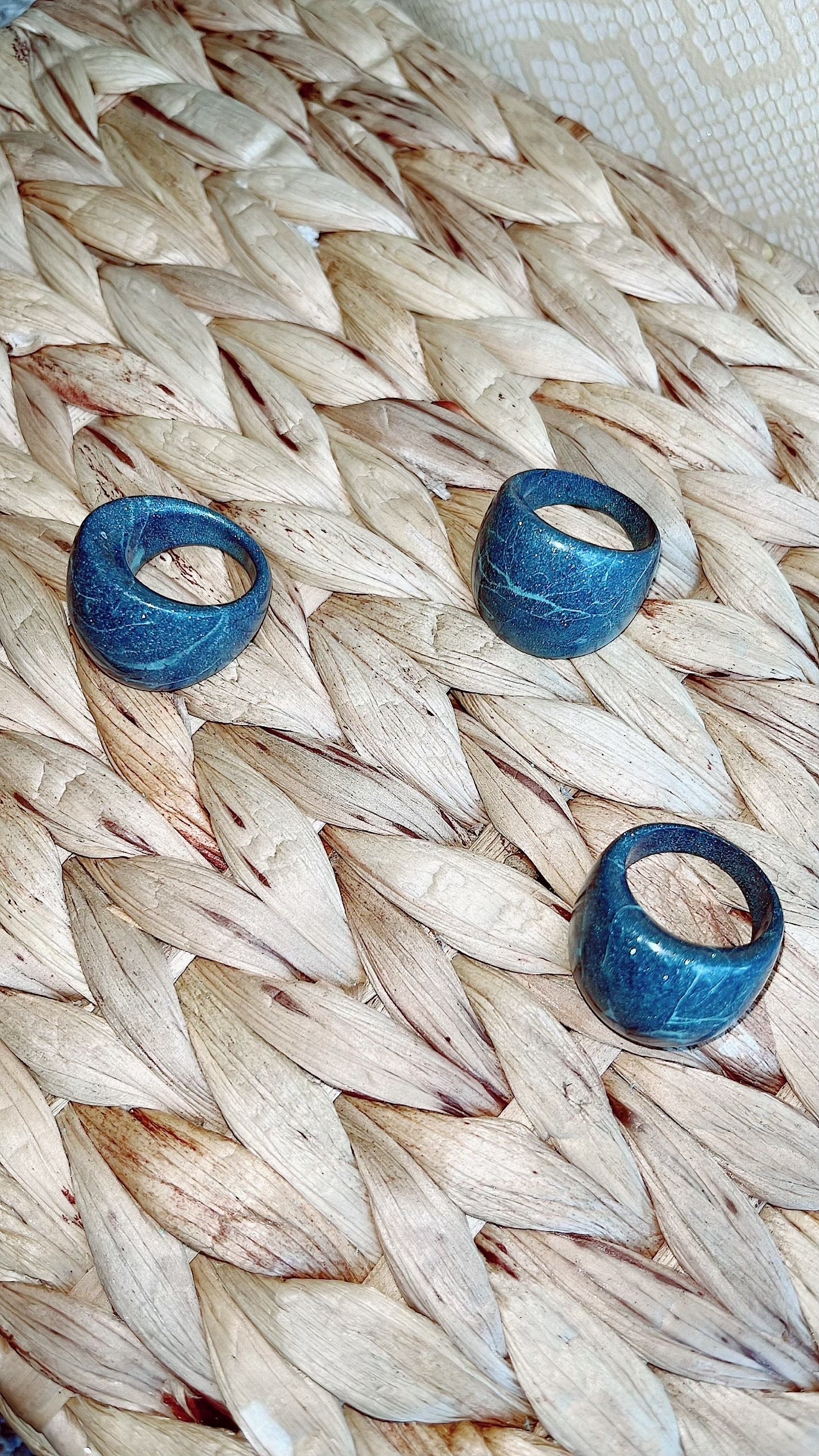 MAGNETIC COPPER DOME RING - SPARKLE TURQUOISE