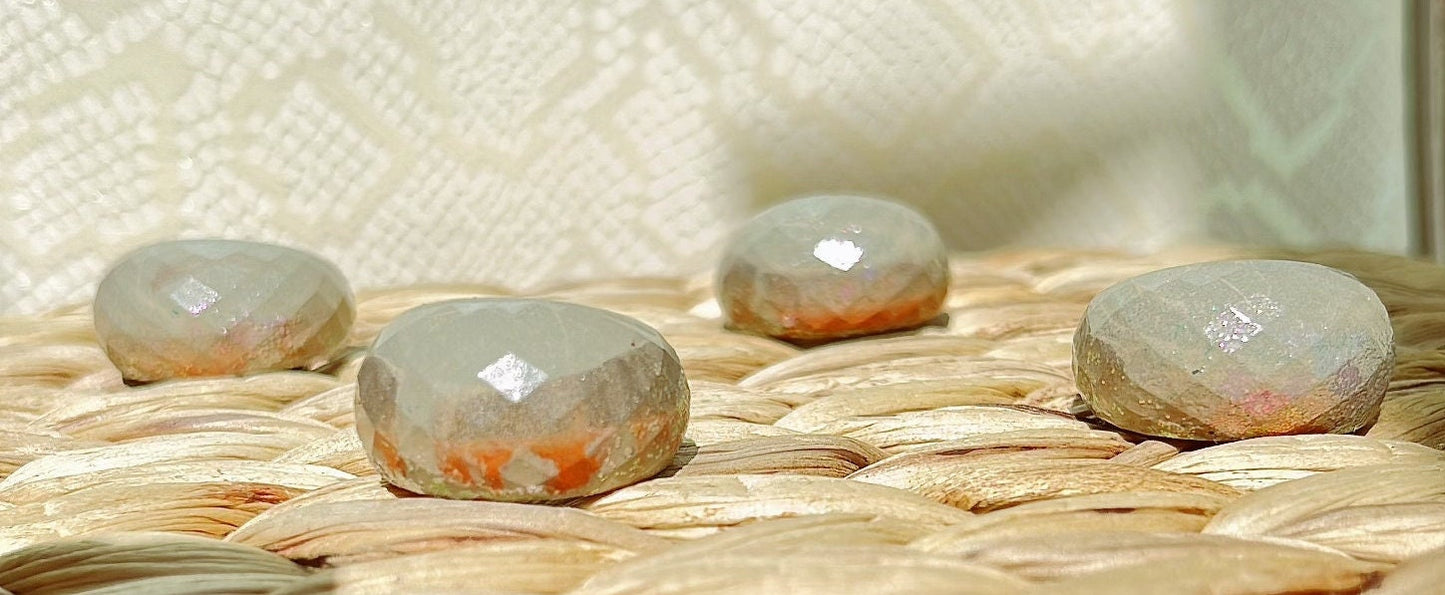 MAGNETIC COPPER BEVELED DOME RING - ORANGE SHERBERT