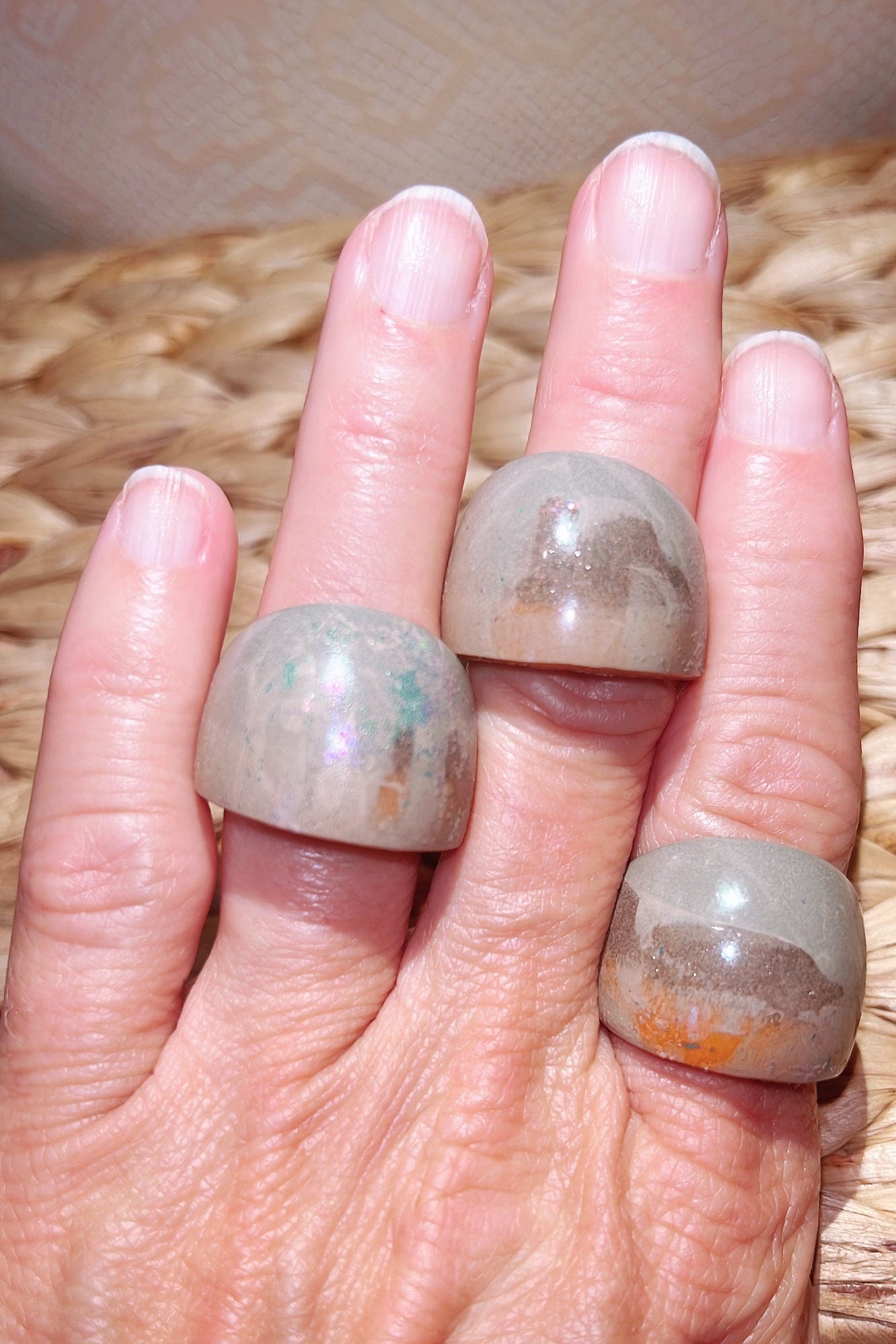 MAGNETIC COPPER DOME RING - ORANGE SHERBERT