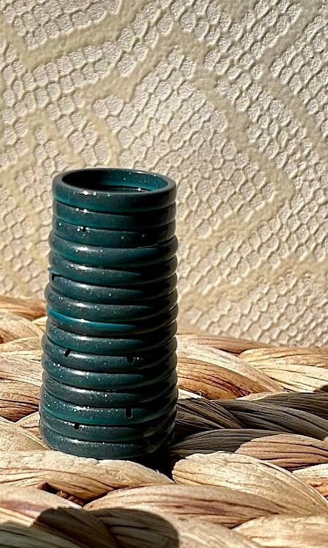 MAGNETIC COPPER 6MM BAND RING - SPARKLE OCEAN