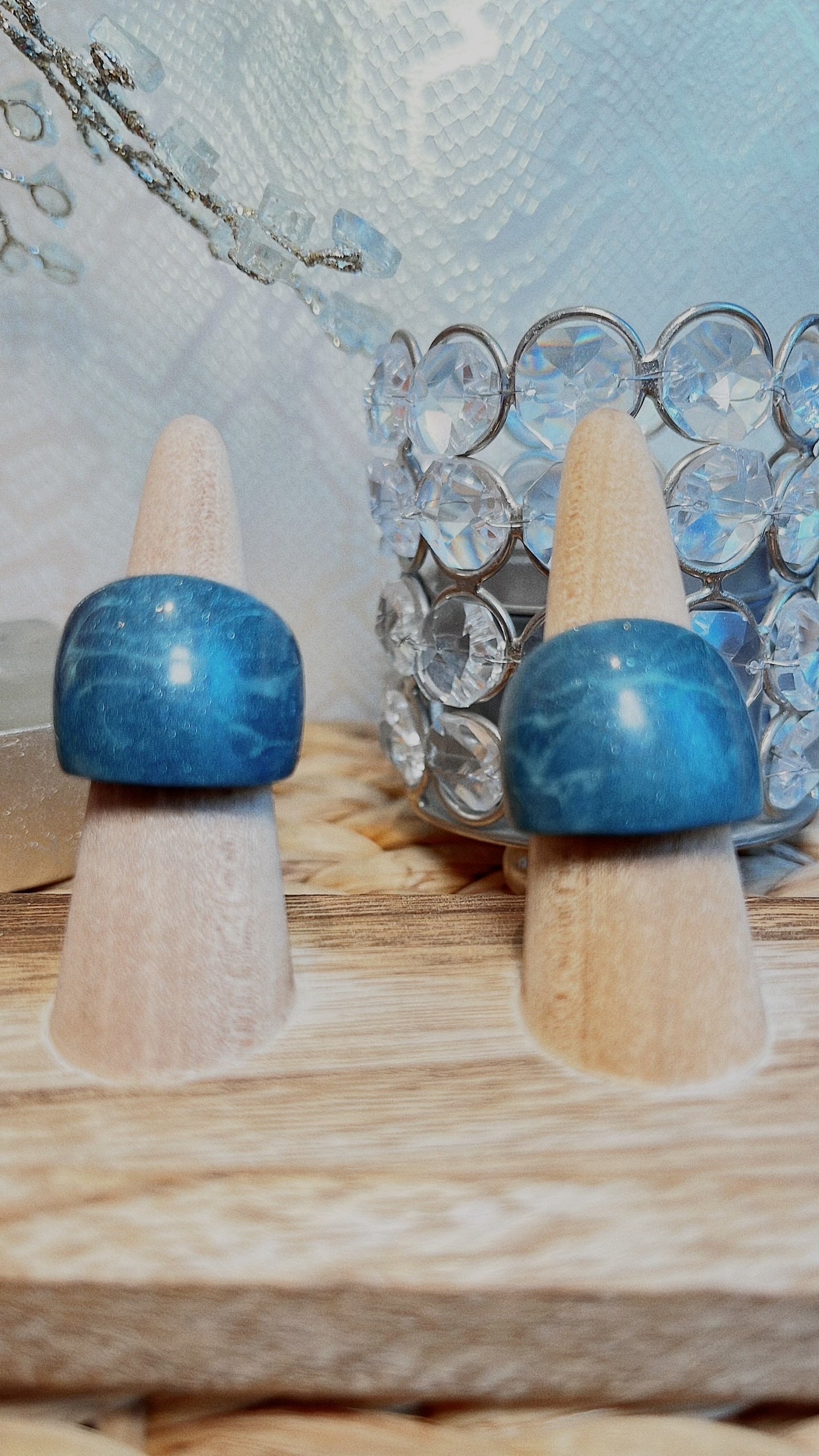 MAGNETIC COPPER DOME RING - SPARKLE TURQUOISE