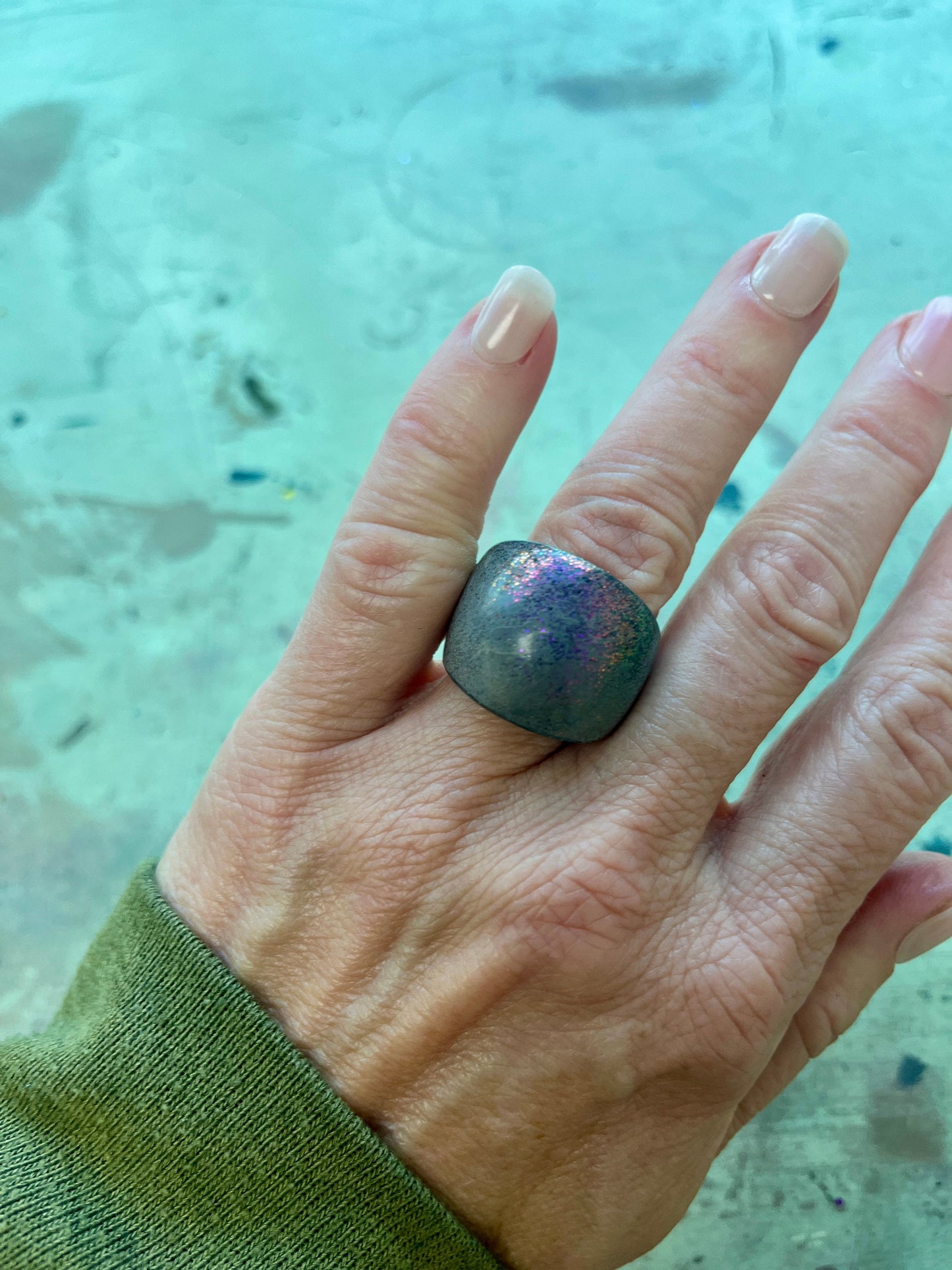 MAGNETIC COPPER DOME RING -FAIRY DUST